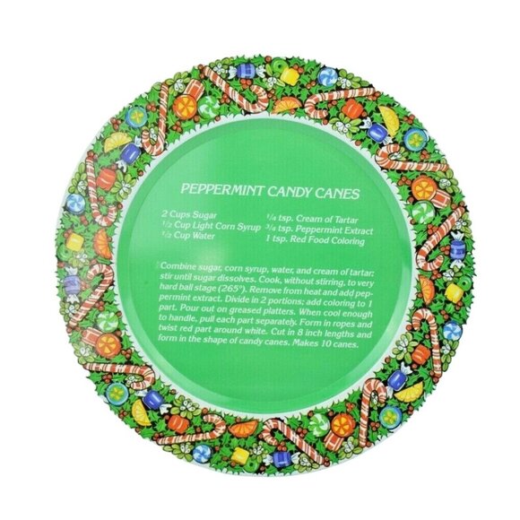 House of Lloyd Metal Christmas Recipe Plates Gingerbread. Fruit Cake, Candy Cane - Picture 3 of 4